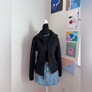 Black Fleece Zip-Up Jacket (S)